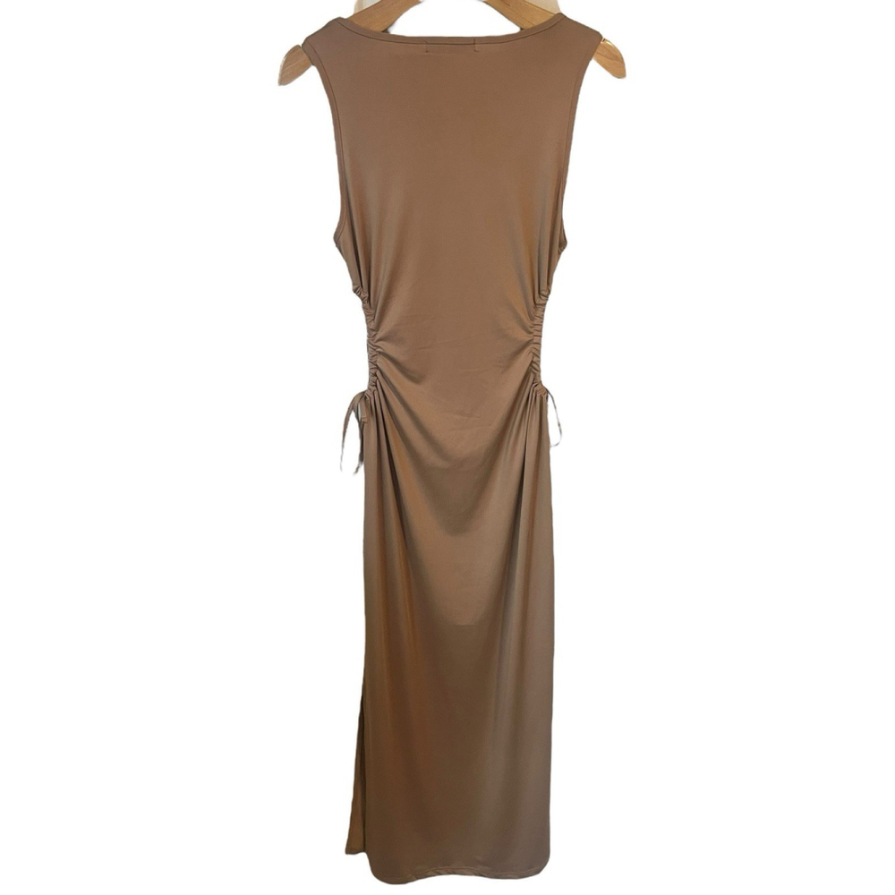 Absolutely Love It Beige Bodycon Midi Dress Size M - Picture 11 of 11